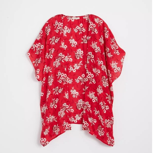 Loft Floral Red Kimono size xS/s - Picture 1 of 6